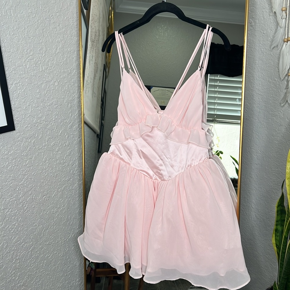 House of Cb ‘Amaris’ Ballerina Pink Baby Doll Mini Dress - Picture 5 of 7